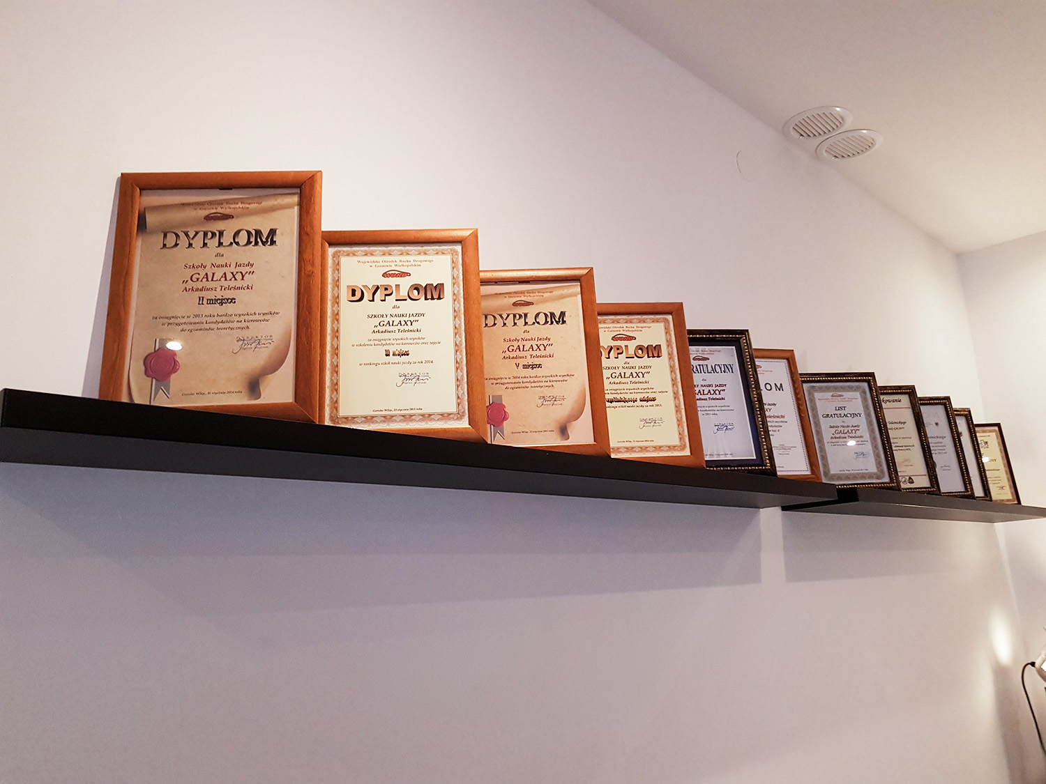 dyplomy za szkolenie teori